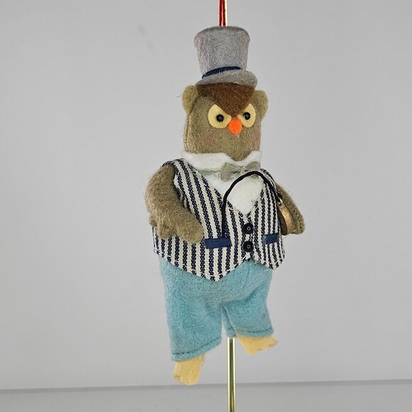 Midwest Heart Felts Christmas Ornament Owl Pocket Watch Dapper - Picture 2 of 6